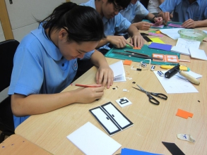 Participants creating artwork