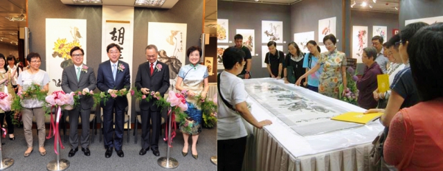 Left: Officiating guests for Open Ceremony / Right: Guided Tour for our Artists with disability
