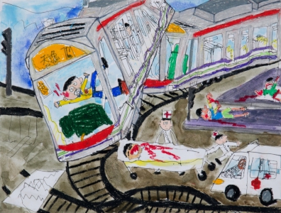 Ng Wai Ching “The 751 Incidents of Light Rail”, Marker Pen and Oil Pastel on Paper