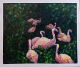 趙惠芝繪畫作品《叢林中的紅鶴》